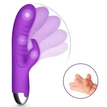 Sexuale, produse pentru adulți de sex feminin vibrator G-spot împinge masturbari dispozitiv de femeie vibrator USB de încărcare de 10-frecventa dual-motor vibra