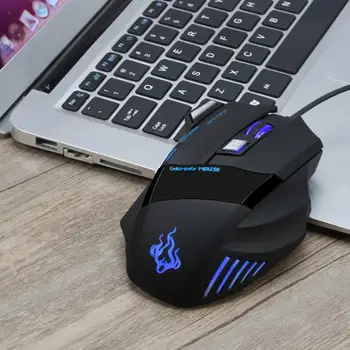 Mouse-ul Raton Nou USB Cablu LED Gaming Mouse Optic Profesional Soareci Pentru PC, Laptop mouse de calculator 18Aug8