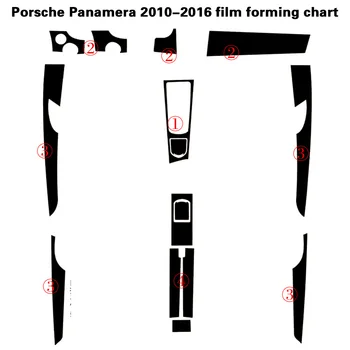 Auto-Styling 3D 5D Fibra de Carbon Auto Interior Consola centrala Culoare Schimbare de Turnare Decalcomanii Autocolant Pentru Porsche Panamera 2010-2016