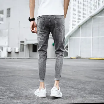 Vara subțire 2020 Moda Denim blugi Skinny barbati Rupt gaura coreean bărbați picioare mici întinde casual brand adolescent creion pantaloni