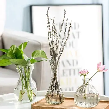 Acasă Decor Vaza De Flori Transparente Hidroponice Zână Decoratiuni De Gradina Model În Miniatură Vase De Sticla Aranjament De Flori Cadouri
