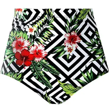 Talie Inalta femei costume de Baie Bikini, Tankini Jos Înot pantaloni Scurți pentru Plus Dimensiune Print Floral Boxeri