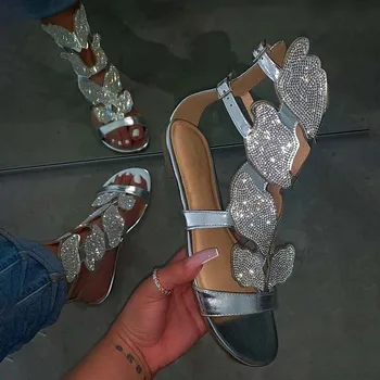 2020 Femei Sandale de Vara Handmade Pietre Doamnelor Pantofi Sandale Femei Pantofi Flats Retro Stil Roman Mama Sandale Femei