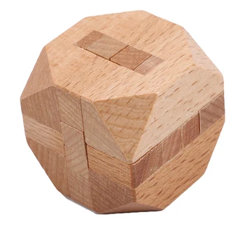 Luban Blocare Puzzle tetradecahedron Jupiter Piramida Jucarii Inteligente cu Cutie de Lemn puzzle blocare jucărie