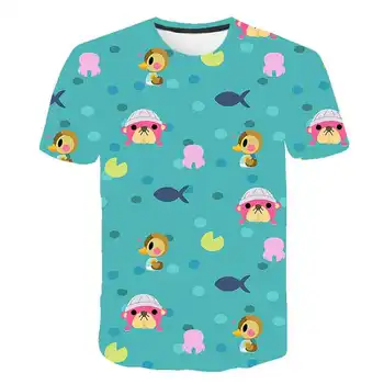 Animal Crossing Stil de desen Animat de Moda pentru Bărbați 2020 Vara T-Shirt de Imprimare 3D pentru Bărbați T-Shirt Casual Barbati/Femei T-shirt Câine Drăguț