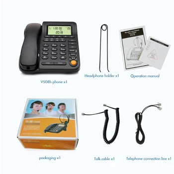 Call Center Telefon cu Fir, cu Căști de Anulare a Zgomotului Microfon, ID-ul Apelantului Receptor, Difuzor Biroul de Acasă de Telefon Fix