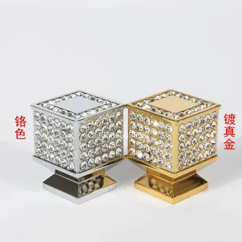 K9 cristal vin sertar buton de aur, argint dulap pătrat trage de moda de lux diamant sticla mobilier decotation mânere