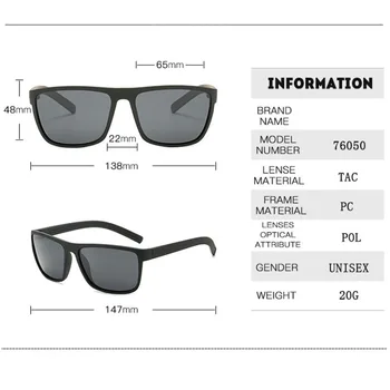 RBRARE Polarizat ochelari de Soare Barbati Pătrat Oglindă Ochelari de Soare Pentru Barbati Personalizate cu Mașina ochelari de Soare Barbati Tendință Nuante de Protecție solară