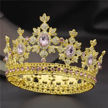 Moda Regala Regele Regina Mireasa Coroane Tiara De Printesa Diadema Mireasa Coroana Petrecere Bal Ornamente De Păr De Păr De Nunta Bijuterii