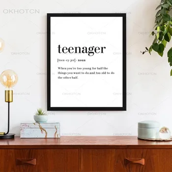 Adolescent Definiție Print Modern Minimalist Poster Teen Citat Amuzant Arta de Perete Panza Pictura Imagine pentru Camera de zi Decor Acasă