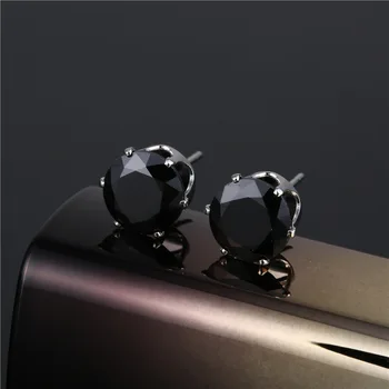 S925 Argint Rotund Șase Dinte Zircon Cercei Stud 8mm Cristal Cercei Moda Bijuterii coreea Cercei pentru Femei Fata