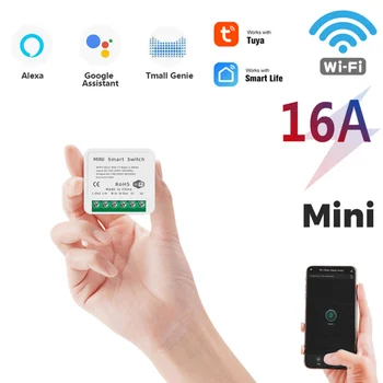 16A Mini Smart Wifi DIY Comutator Timer Suporta 2 Modul de Control, Smart Home Automation Modulul Funcționează cu Alexa Google Casa Tuya App