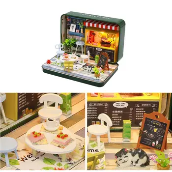 DIY Păpuși Kit Asamblat Cabana Jucărie Micro Model de Casa pentru Crăciun, Ziua de nastere Cadou de Ziua Îndrăgostiților