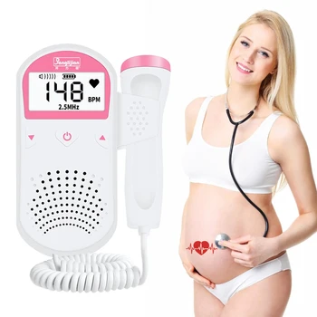 Baby Monitor Fetal Doppler Fetal Heart rate Monitor de Sarcină Acasă Copilul Fetale Sunet Rata de Inima Detector de 2,5 MHz, Nu Radiații
