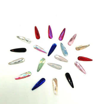 100buc Fabrica k9 calitate de cristal curcubeu waterdrop nail art strasuri mult teardrop pietre pentru unghii nail art decor JZC3W