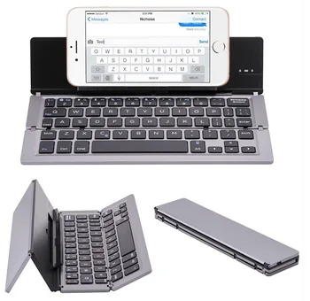 Metalic Pliabil fără Fir Bluetooth Tastatura Ultra-Subțire Telefon Mobil Suport Tableta Universal Tablet Keyboard Pentru IOS, Android, Fereastră