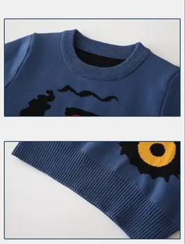 Băiețelul Haine de Iarna Copilul Pulover Desene animate cu Maneca Lunga O de Gât Tricotate Uza Costum Pulover Casual Topuri Pentru 2-7y