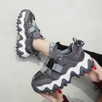 Nou Pantofi de Lux pentru Femei de Primăvară Designerii Platforma Adidași Negri Femei cu talpi Groase Casual Pantofi Sport Femei Coș Femme AB597