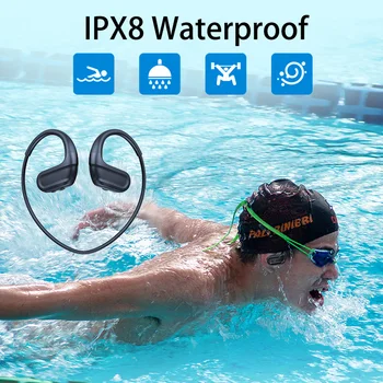 DDJ X12 IPX8 rezistent la apa de Înot fără Fir Bluetooth pentru Casti MP3 Player Sport Căști 8G Memorie Scufundări de Funcționare pentru Android Ios