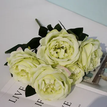 5 capete de simulare real atinge bujor flori de nunta, decoratiuni florale, arcade T platforma drum duce mătase artificială buchet de flori