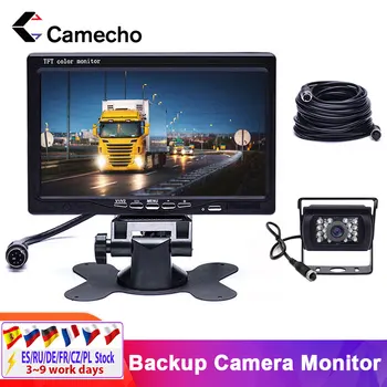 Camecho 7 Inch Monitor Auto TFT LCD Display Retrovizoare Impermeabil 4pin IR Noapte Camera retrovizoare pentru Autobuz, Camion, RV Rulote Remorci