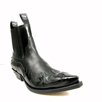 Pantofi barbati Nou pentru 2020 Bărbați de Înaltă Calitate din Piele Pu de Siguranță Cizme de Moda de sex Masculin Vinage Clasic Cizme de Cowboy Soulier Homme 4M691