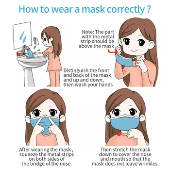 3 Strat masca pentru fata de Unică folosință Nonwove Straturi de Filtrare topit Pânză de Gura Masca de unică folosință gura masca