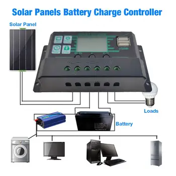 MPPT PWM Controler de Încărcare Solar 12V 24V Panou Solar Baterie Regulator 2 Port USB Display LCD 10A 20A 30A 40A 50A 60A 100A