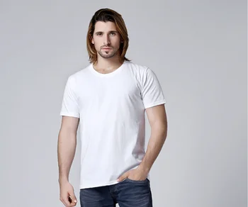 De vară pentru bărbați T-shirt gol de moda T-shirt simplu, scurt, cu mâneci lungi de bumbac Lycra de culoare T-shirt în Coreea