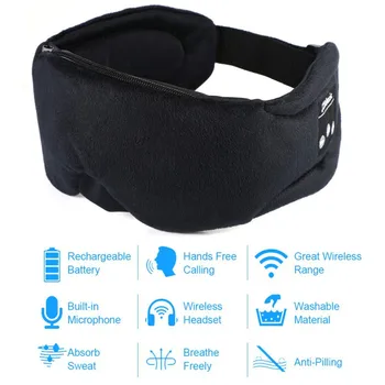 Wireless Căști Bluetooth Stereo Masca de Somn Telefon Bentita Moale Căști de Dormit Ochi-Mască de Muzică cu Căști cu Microfon Pentru Telefon