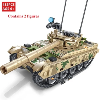 432Pcs Cărămizi de Jucărie Blocuri Armuri Grele Principal BattleTank Model Blocuri Militare Soldat al Armatei Caramida Compatibil Blocuri Jucarii