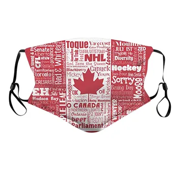 Steag Canadian de Imprimare Masca Unisex Praf Windproof Ceață Ceață Anti-scuipa Mască de Protecție Unisex Fata Masca Gura