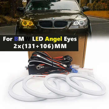 Pentru BMW E90 E60 E87 E91 E61 X3 E83 E81 E82 E88 Auto-styling lampa (131MM+106MM) Halo Inele de Bumbac Lumină SMD LED Angel Eyes Pentru BMW