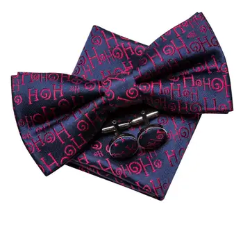 Hi-Cravată Nou Design papioane pentru Bărbați Adulți Moda Violet Cravată de Mătase Set Papion, Batista Butoni Set Cravată de Crăciun