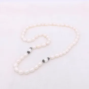 Naturale colier de perle neregulate margele perla mare margele lanț 24inch mana colier moda bijuterii 1110