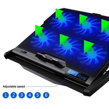 GHEAȚĂ COOREL Laptop cooler Șase Ventilatorului de răcire și 2 Porturi USB laptop cooling pad Notebook-suport Pentru 13