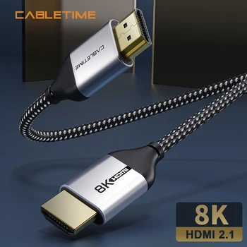 CABLETIME HDMI 2.1 8K Cablu M/M 8K/60Hz HDMI 2.1 Video 48Gbps 60Hz Splitter pentru Proiector HDTV PS4 8K HDMI N370