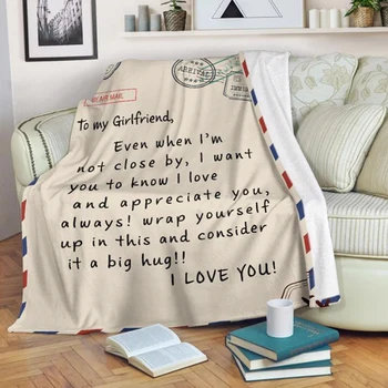 Premium Pătură pentru Fiica Mea, Fiul Scrisoare de la Fiica Mea Soție-și Exprima Dragostea Pătură de Lână Confortabil Textile Acasă Cadou Pătură