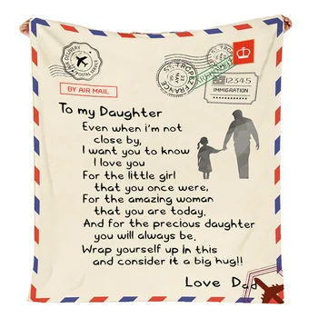 Premium Pătură pentru Fiica Mea, Fiul Scrisoare de la Fiica Mea Soție-și Exprima Dragostea Pătură de Lână Confortabil Textile Acasă Cadou Pătură