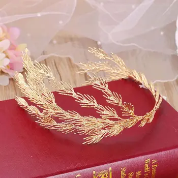 Manual De Mireasa Caciulita Benzi Baroc Coroane De Frunze De Aur Bentiță De Păr Bijuterii De Mireasa Tiara Diadema De Mireasa