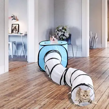 120cm Cort Și Tunel 2 In 1 S-type Pisica Tunel Toy Pliabil Cat Cube de Interior, de Exterior Jucarii Dihori Iepure Juca Câine Tuburi de Tunel #D