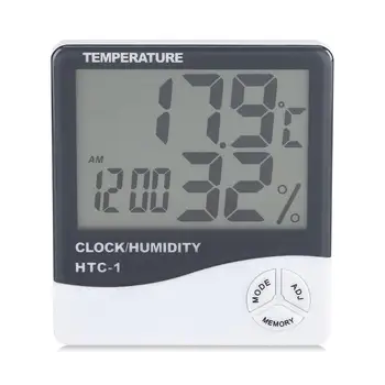 LCD Digital Termometru Higrometru Electronic de Temperatură și Umiditate Metru Statie Meteo de Interior, în aer liber Tester Ceas Deșteptător