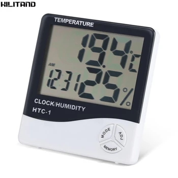 LCD Digital Termometru Higrometru Electronic de Temperatură și Umiditate Metru Statie Meteo de Interior, în aer liber Tester Ceas Deșteptător