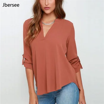 Jbersee 2020 Primavara-Vara pentru Femei Bluze de Moda Blusas Șifon Tricou Femei Topuri Plus Dimensiune S-5XL de Îmbrăcăminte de sex Feminin Tricouri