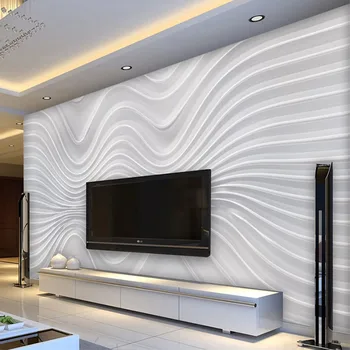 Personalizat Murală Tapet Modern Stereo Simplu Rezumat Curbe Line Tapet Living cu TV, Canapea Hotel de Fundal 3D Perete Autocolante