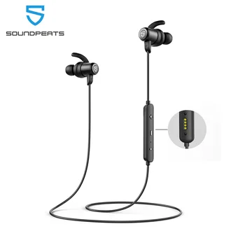SounPEATS Bluetooth 5.0 Wireless Căști rezistent la apa IPX8 Sport Căști cu Încărcare Magnetic APTX HD de 14 Ore de Redare