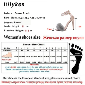 Eilyken Femei Vara Sandale cu Toc Înalt Blana de Leopard Pătrat Pantofi cu Toc Femei Glezna Curea Sandale marime 35-40