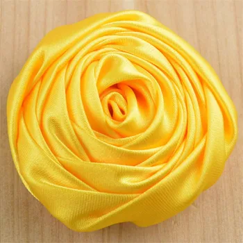 120pcs/lot de 26 de Culoare U Alege 5cm Manual Laminate Satin Rose Flori Tesatura Spate Plat DIY Pentru Îmbrăcăminte Accesorii de Par FH44
