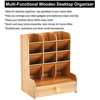 Stilou din lemn suport cutie de depozitare creatoare de moda multi-cadru de suport pentru pix DIY suport de stocare papetărie, rechizite de birou 3 stil