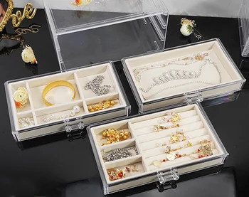 Moda bijuterii ring de box caz organizator cadou cutie Bratara de stocare Colier cutie de bijuterii titular